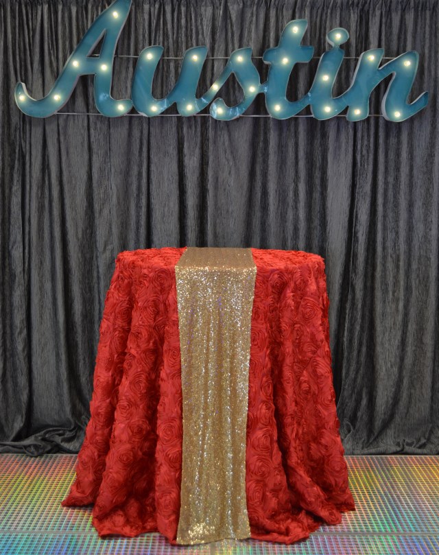 Red Splendor with Gold Sequin Runner